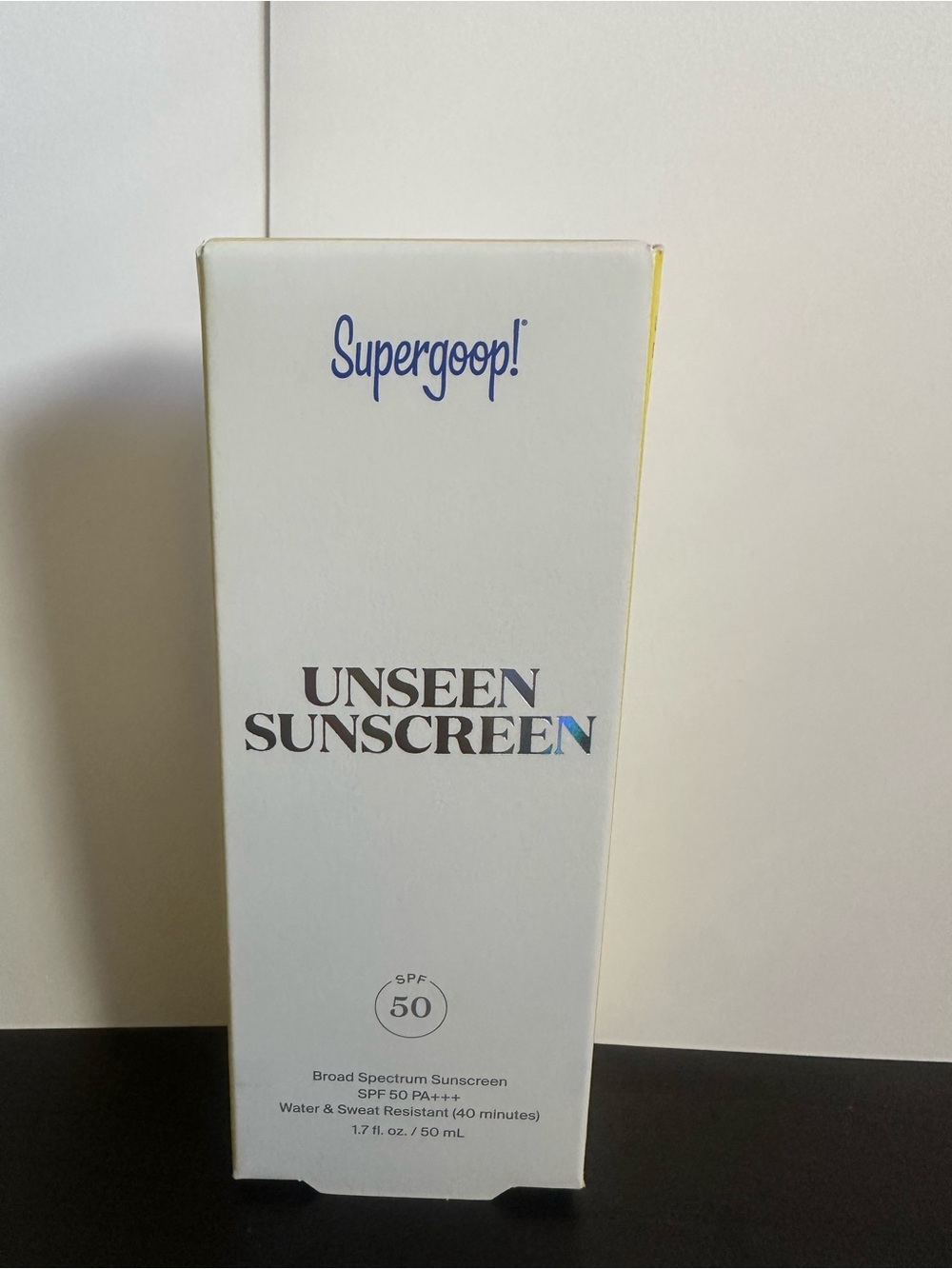 Supergoop! Unseen Sunscreen Box - White with Blue Text
